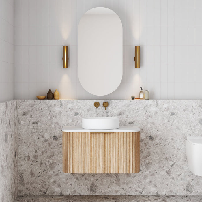 Cassa Design V-Groove Curved Wall Hung Vanity - Ideal Bathroom CentreVGR750WH-OAK750mmNatural Oak