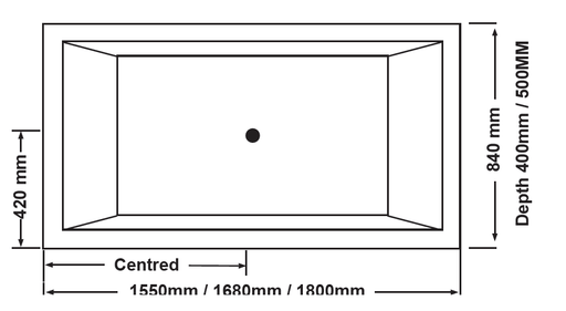 Catolina Drop In Acrylic Bathtub - Ideal Bathroom CentreCatolina-1550