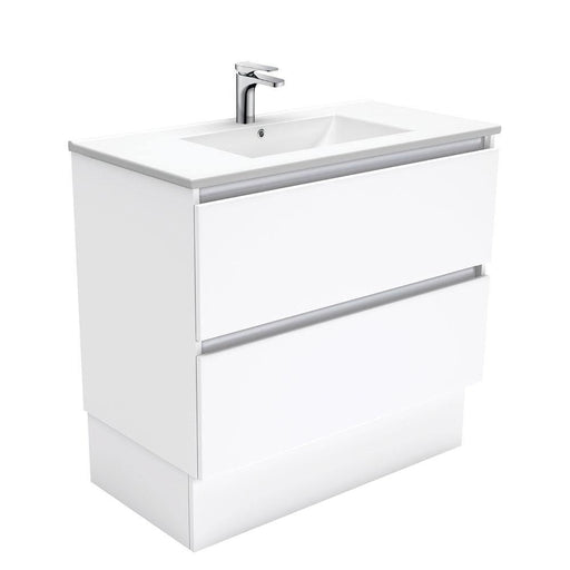 Fienza Quest 900mm Vanity With Ceramic Top - Ideal Bathroom CentreTCL90QKFreestanding1 Tap Hole
