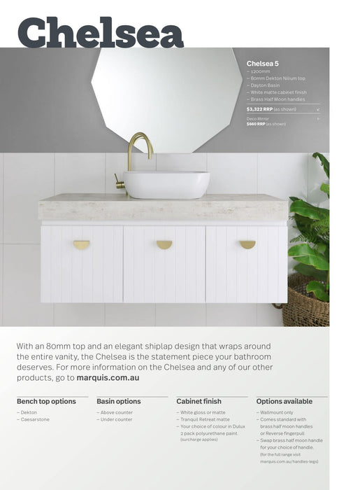 Marquis Chelsea Wall Hung Vanity - Ideal Bathroom CentreChelsea 8Dekton1500mmDektonCentre Bowl