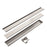NERO TILE INSERT V CHANNEL FLOOR GRATE 89MM OUTLET WITHOUT OUTLET AND HOLE SAW BRUSHED NICKEL