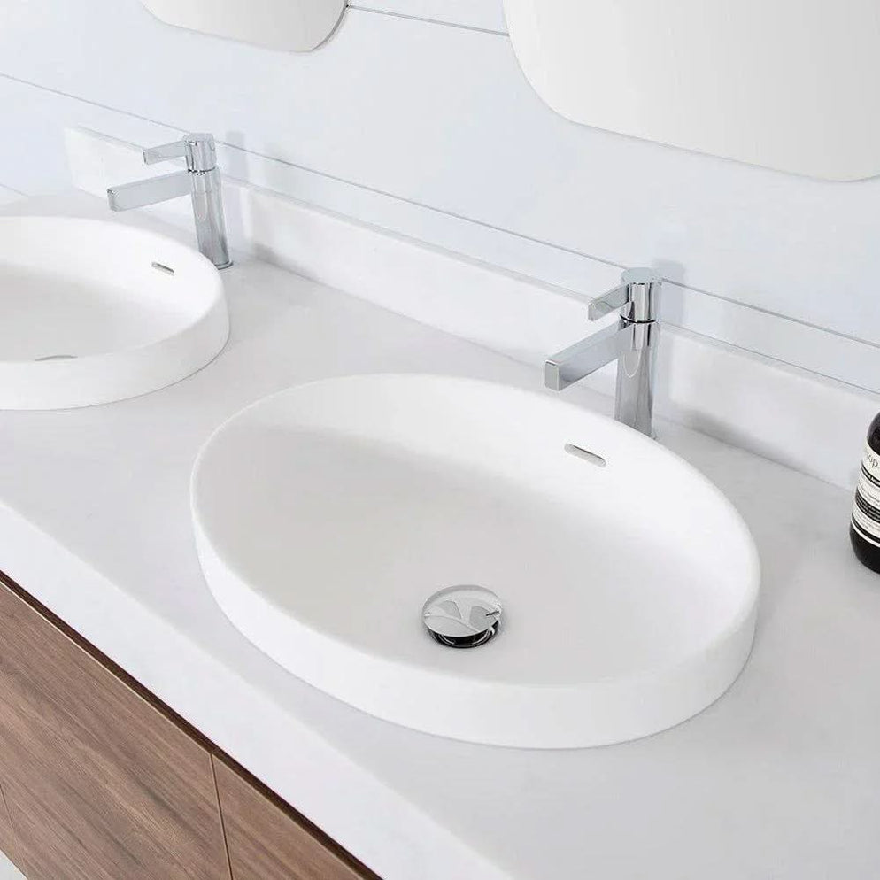Adp Semi Inset ADP Ozera Solid Surface Semi Inset Basin-Matte White | Ideal Bathroom ...