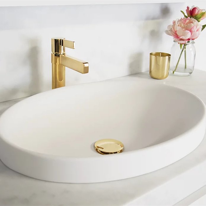 ADP Dignity Solid Surface Semi Inset Basin - Ideal Bathroom CentreTOPTDIG5037-TSMatte White