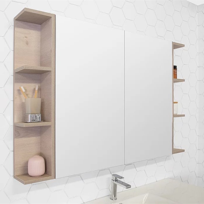 ADP Glacier 1200mm Shaving Cabinet, Double Shelves - Ideal Bathroom CentreGSC12080D