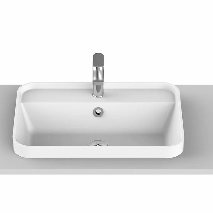 ADP Miya Solid Surface Semi Inset Basin - Ideal Bathroom CentreTOPSMIIN55WMMatte White550mm