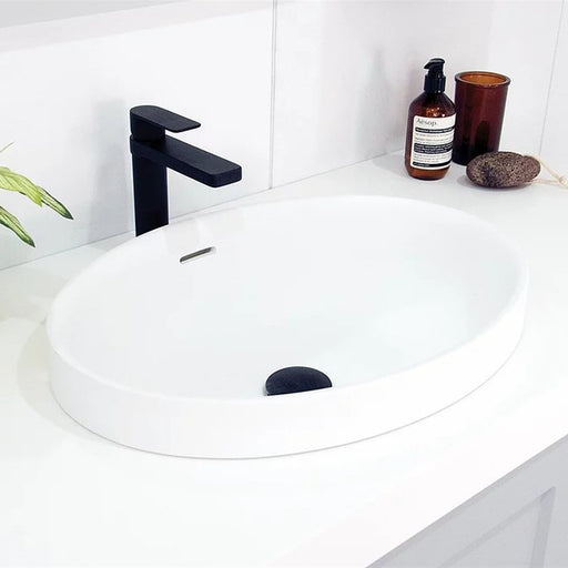 ADP Ozera Solid Surface Semi Inset Basin - Ideal Bathroom CentreTOPSOZE5037WMMatte White