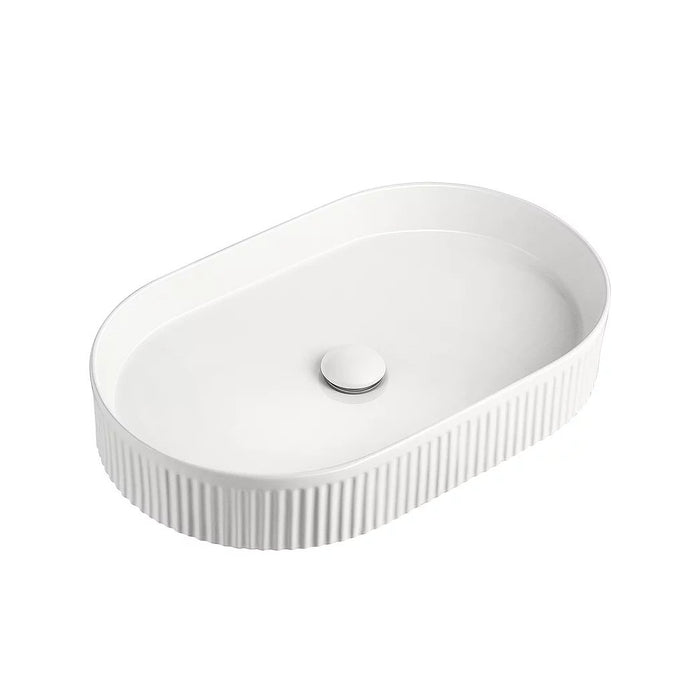 ADP Pill Fluted Ceramic Above Counter Basin - Ideal Bathroom CentreTOPCPFL5836GW