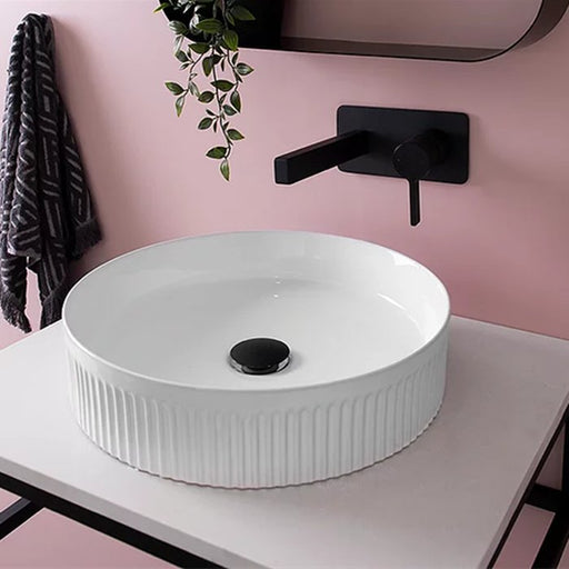 ADP Round Fluted Ceramic Above Counter Basin - Ideal Bathroom CentreTOPCRFL405GW