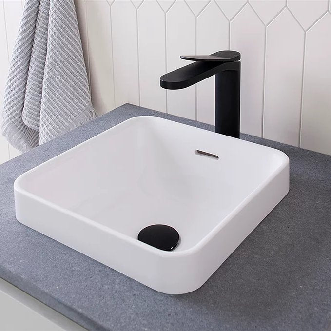 ADP Sava Solid Surface Semi Inset Basin - Ideal Bathroom CentreTOPSSAV3232WMGloss White