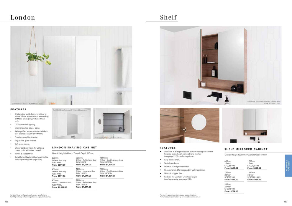 ADP Shelf Shaving Cabinet - Ideal Bathroom CentreSFSC120100-31200mm3 Mirror Doors