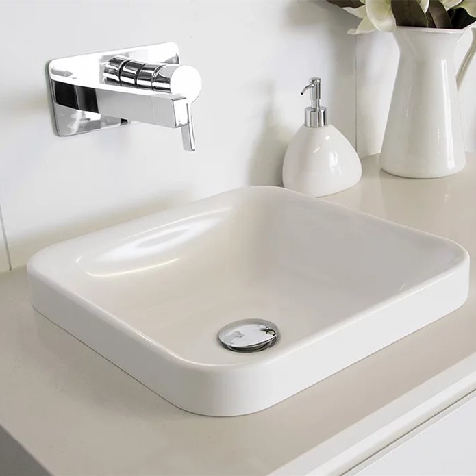 ADP Truth Solid Surface Semi Inset Basin - Ideal Bathroom CentreTOPTTRU3737-GGloss White