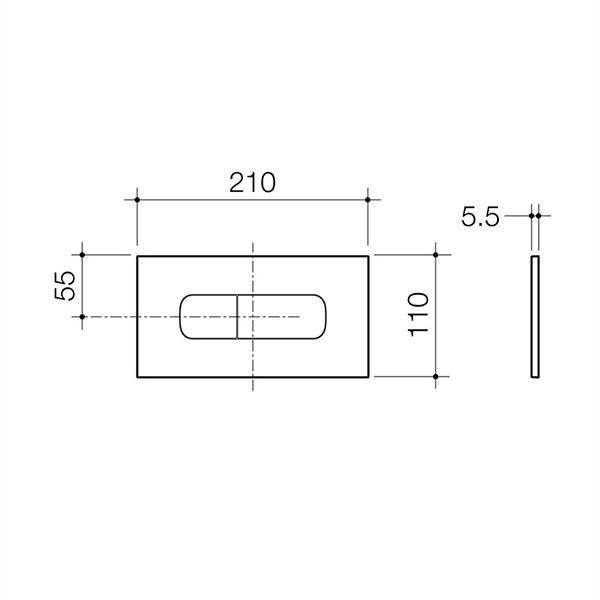 Caroma Invisi Series II Oval Dual Flush Plate & Buttons (Metal) - Ideal Bathroom Centre237078CChrome