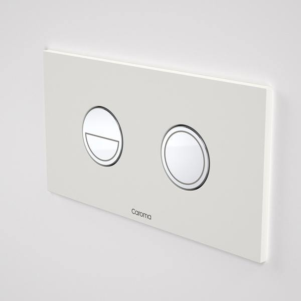 Caroma Invisi Series II Round Dual Flush Plate & Buttons (Metal) - Ideal Bathroom Centre237088WHChrome & White