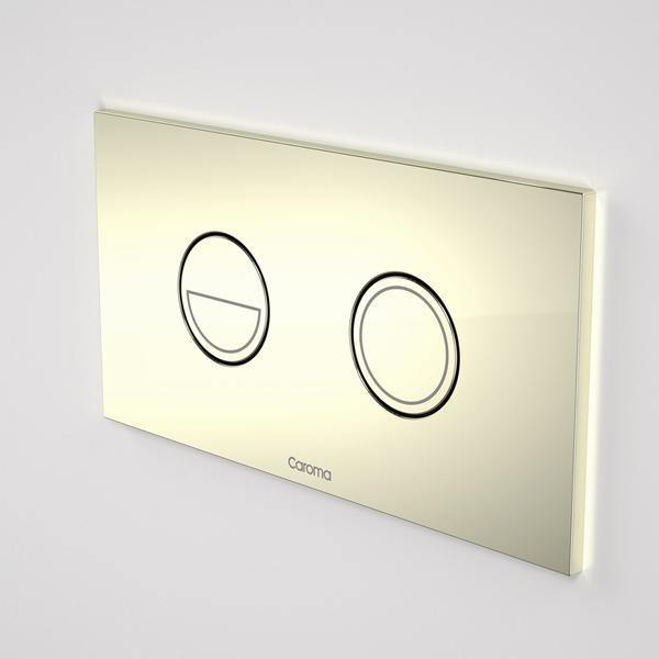 Caroma Invisi Series II Round Dual Flush Plate & Buttons (Metal) - Ideal Bathroom Centre237088GGold