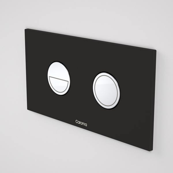 Caroma Invisi Series II Round Dual Flush Plate & Buttons (Metal) - Ideal Bathroom Centre237088BLBlack & Chrome