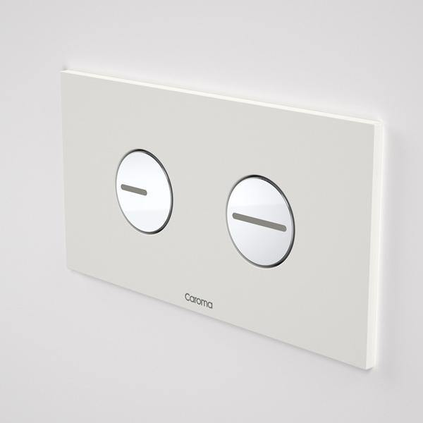 Caroma Invisi Series II Round Dual Flush Plate & Buttons (Plastic) - Ideal Bathroom Centre237010WHWhite & Chrome