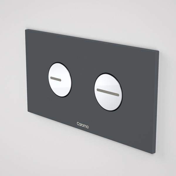 Caroma Invisi Series II Round Dual Flush Plate & Buttons (Plastic) - Ideal Bathroom Centre237010DGDark Grey & Chrome