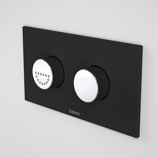 Caroma Invisi Series II Round Dual Flush Plate & Raised Care Buttons (Plastic) - Ideal Bathroom Centre237011MDBlack & Chrome