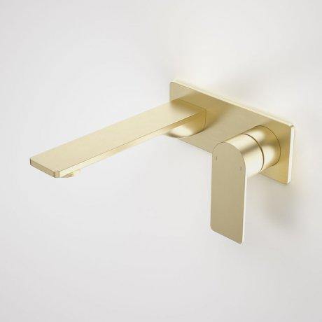 Caroma Urbane II 180mm Wall Basin/ Bath Mixer-Square Cover Plate - Ideal Bathroom Centre99632BB6ABrushed Brass
