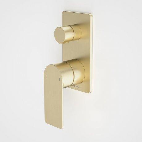 Caroma Urbane II Bath/ Shower Mixer With Diverter-Retangular Cover Plate - Ideal Bathroom Centre99657BBBrushed Brass
