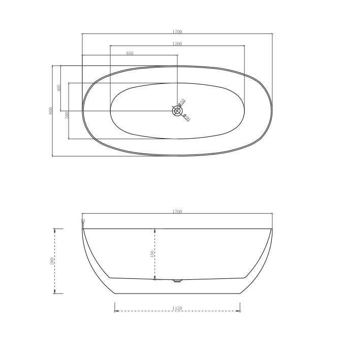 Cassa Design Egg Shell Freestanding Bath-Matte White - Ideal Bathroom CentreBT-ES1500M1500mm