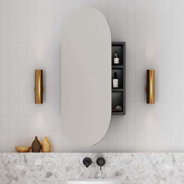 Cassa Design Elli 900x450mm Shaving Cabinet - Ideal Bathroom CentreELLI 9045BMatte Black