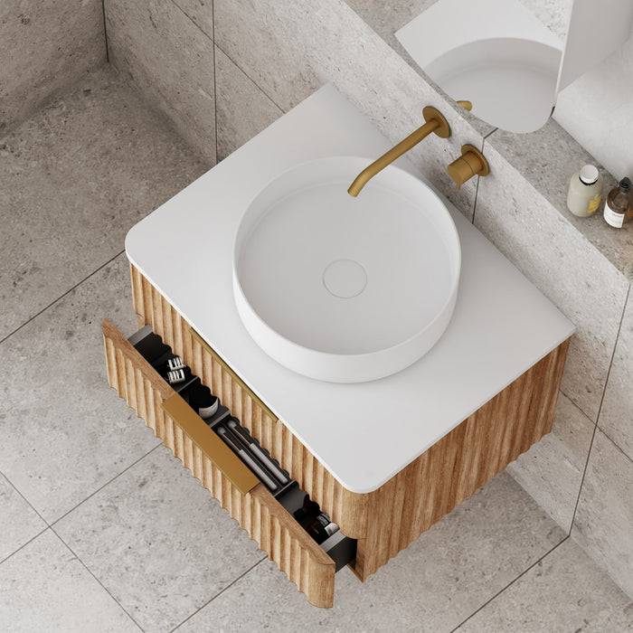 Cassa Design Gravity Curved Wall Hung Vanity - Ideal Bathroom CentreGRA600WH-OAK600mmNatural Oak