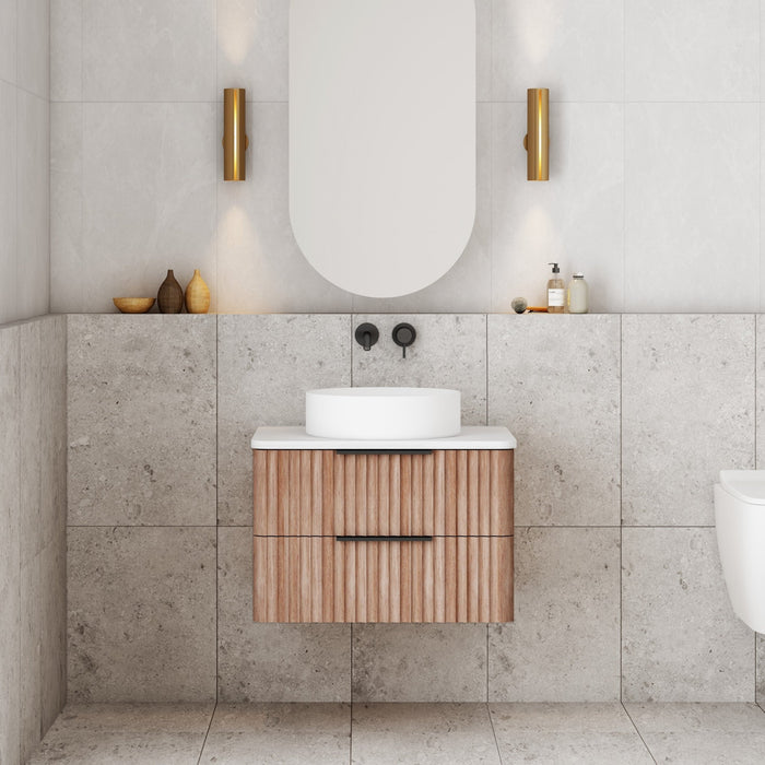 Cassa Design Gravity Curved Wall Hung Vanity - Ideal Bathroom CentreGRA600WH-WALNUT600mmNatural Walnut