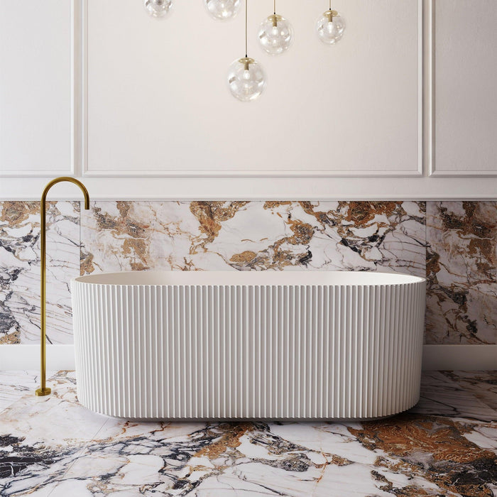 Cassa Design V-Groove Back to Wall Bath-Matte White - Ideal Bathroom CentreBT-VG1400BTW1400mm