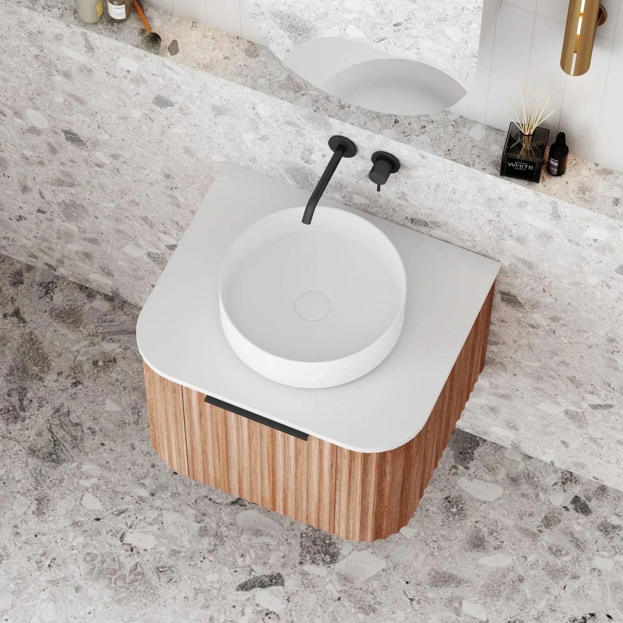 Cassa Design V-Groove Curved Wall Hung Vanity | Ideal Bathroom Centre