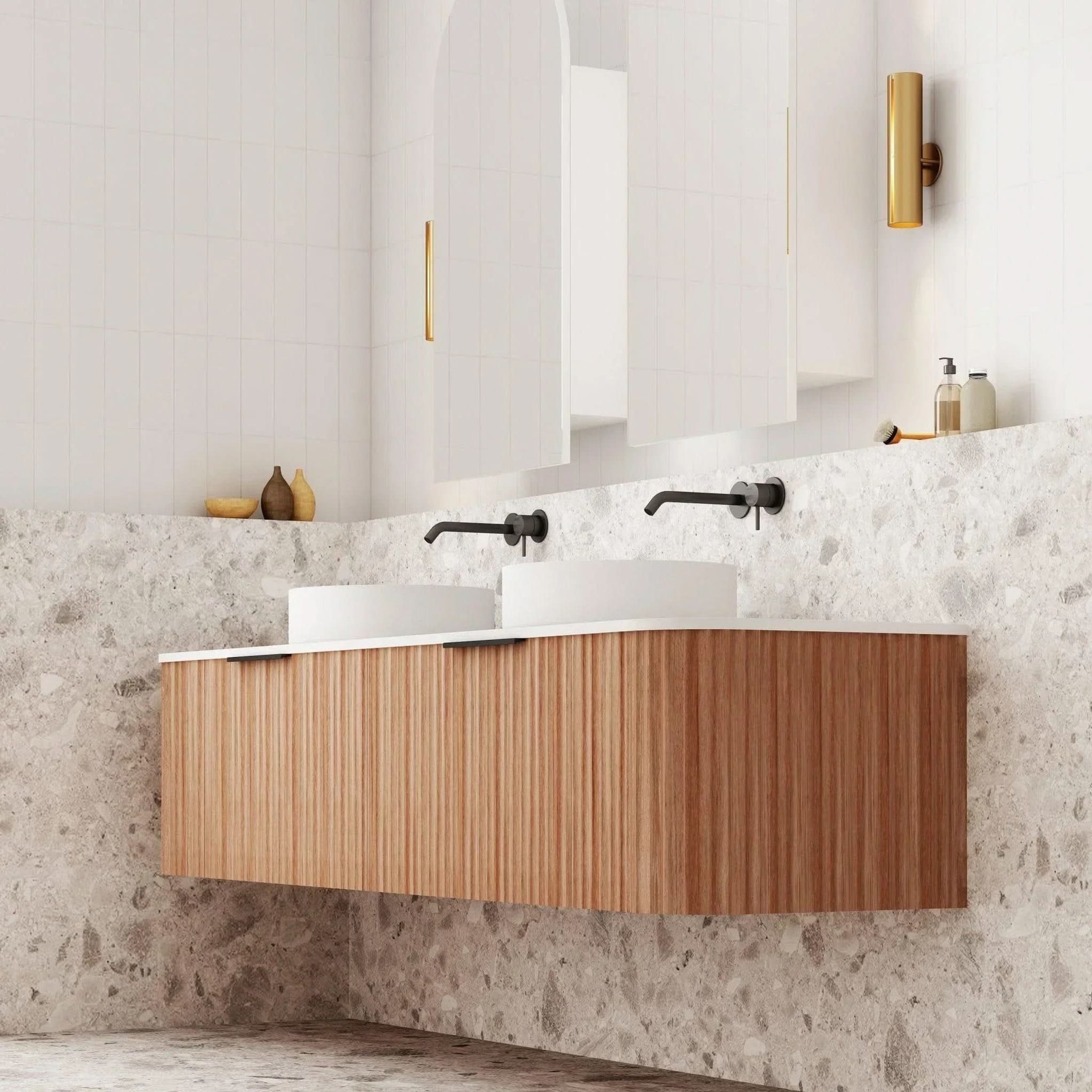 Cassa Design V-Groove Curved Wall Hung Vanity | Ideal Bathroom Centre