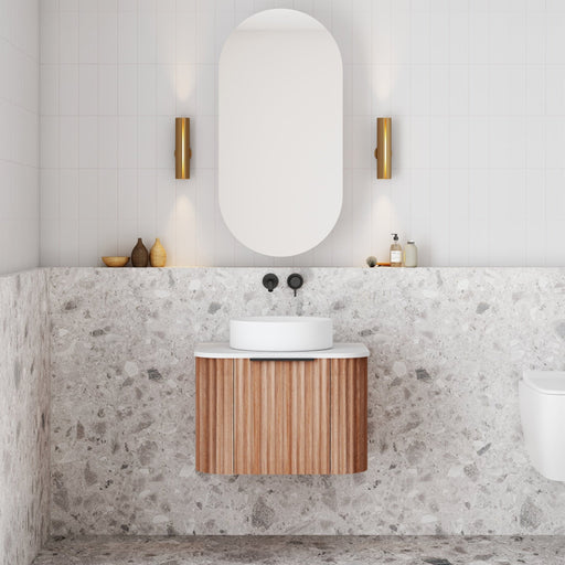 Cassa Design V-Groove Curved Wall Hung Vanity - Ideal Bathroom CentreVGR600WH-WALNUT600mmNatural Walnut