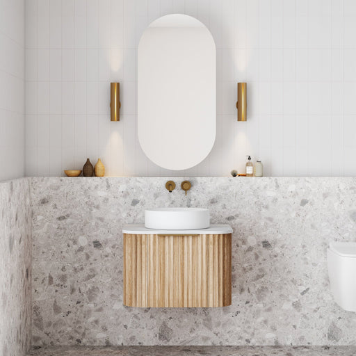 Cassa Design V-Groove Curved Wall Hung Vanity - Ideal Bathroom CentreVGR600WH-OAK600mmNatural Oak