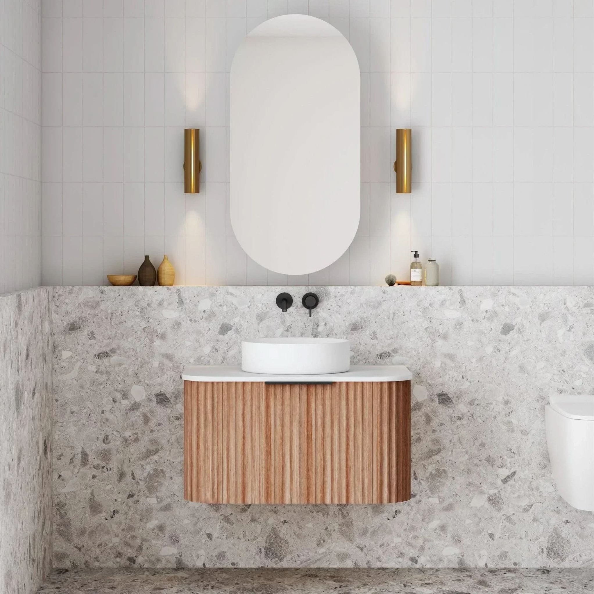 Cassa Design V-Groove Curved Wall Hung Vanity | Ideal Bathroom Centre