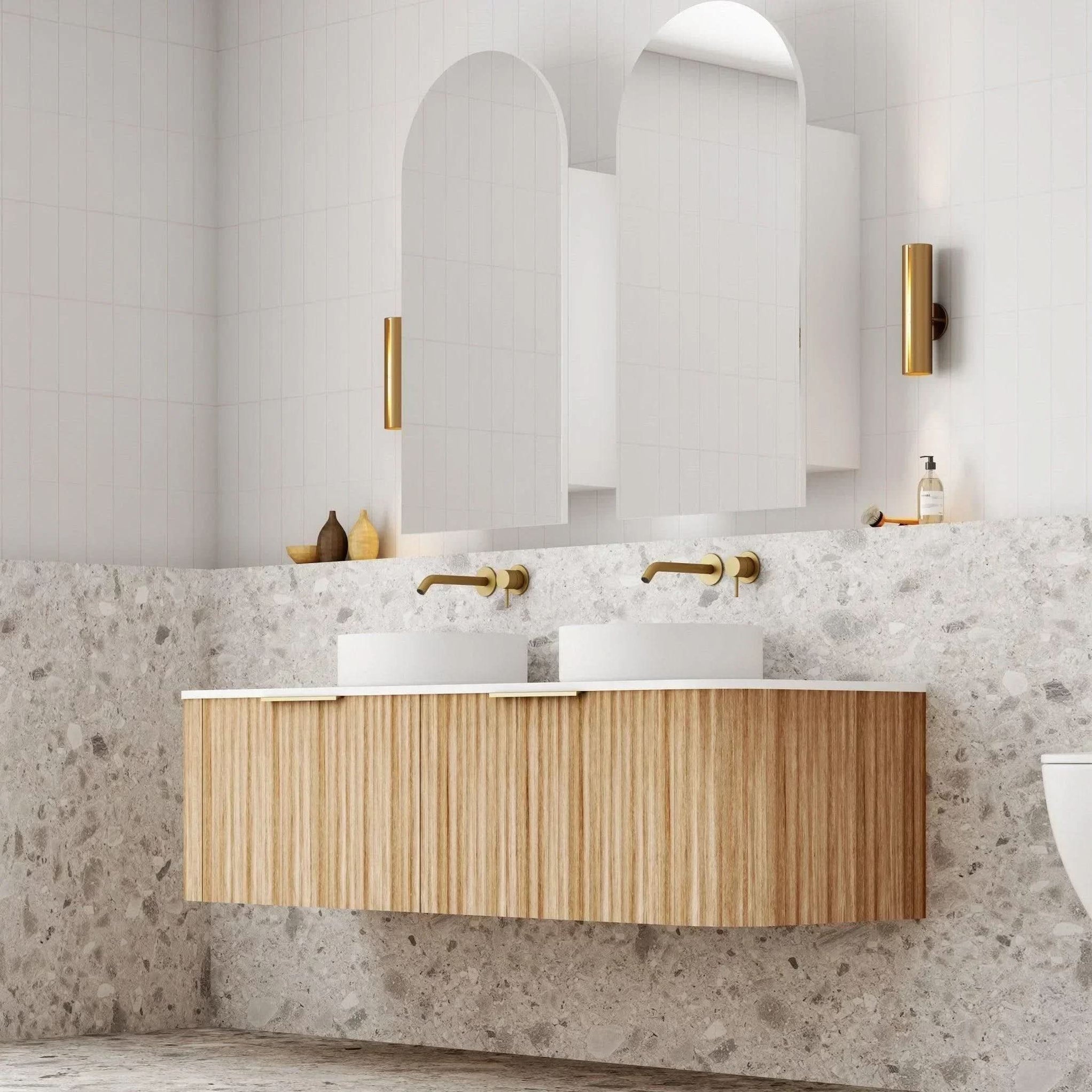 Cassa Design V-Groove Curved Wall Hung Vanity — Ideal Bathroom Centre