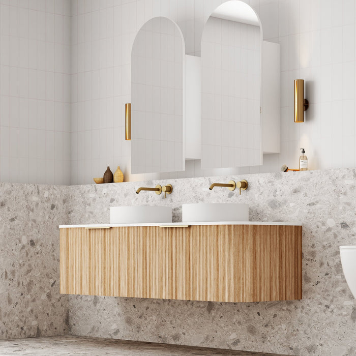 Cassa Design V-Groove Curved Wall Hung Vanity - Ideal Bathroom CentreVGR1500WH-OAK1500mmNatural Oak