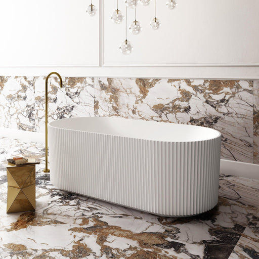 Cassa Design V-Groove Round Freestanding Bath-Matte White - Ideal Bathroom CentreBT-VG17001700mm