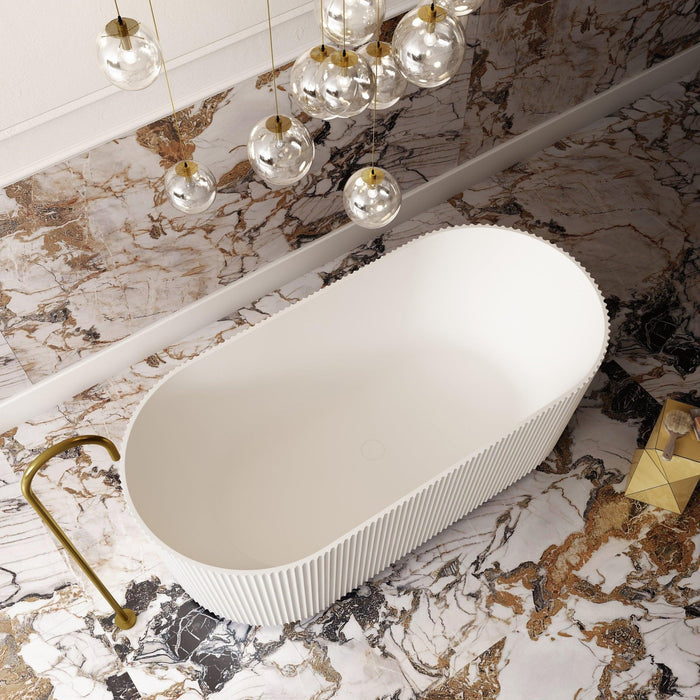Cassa Design V-Groove Round Freestanding Bath-Matte White - Ideal Bathroom CentreBT-VG17001700mm