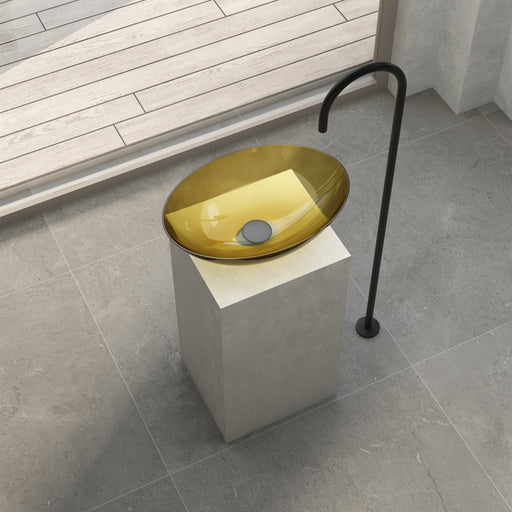 Cassa Design Wow Oval Translucency Resin Stone Basin - Ideal Bathroom CentreSBO5036MBMorion Black