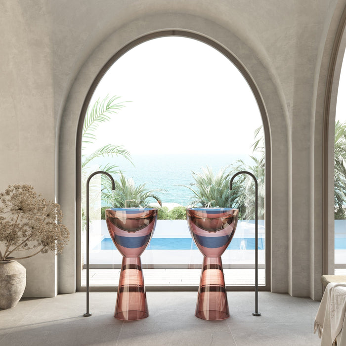 Cassa Design Wow Pedestal Translucency Resin Stone Basin - Ideal Bathroom CentreSB4590FPFaint Pink