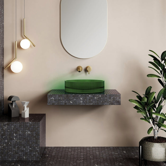 Cassa Design Wow V-Groove Translucency Resin Stone Basin - Ideal Bathroom CentreVG363610EGEmerald Green