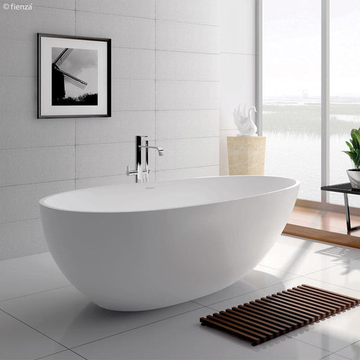 Fienza Bahama 1500/1685 Matte White Stone Freestanding Bath - Ideal Bathroom CentreST03-15001500mm