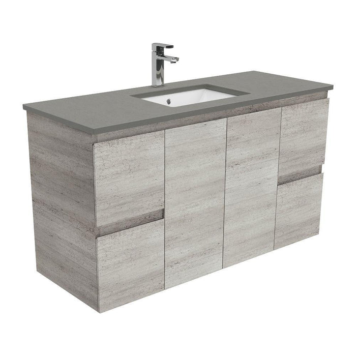 Fienza Edge Industrial 1200mm Vanity With Undermounted Stone Top - Ideal Bathroom CentreSD120XWall HungDove Grey