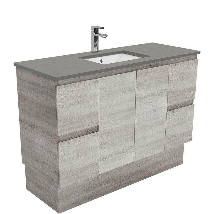 Fienza Edge Industrial 1200mm Vanity With Undermounted Stone Top - Ideal Bathroom CentreSD120XKFreestandingDove Grey
