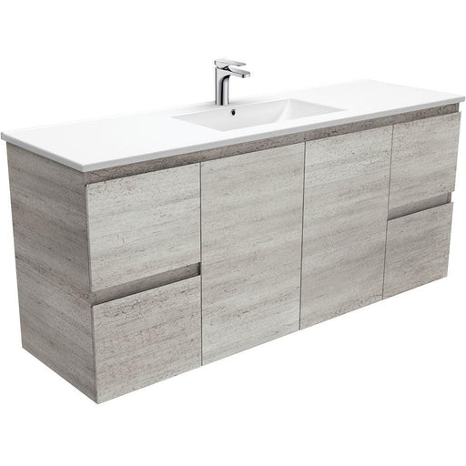 Fienza Edge Industrial 1500mm Vanity With Ceramic Top - Ideal Bathroom CentreTCL150XSWall HungSingle Bowl Ceramic Top