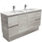 Fienza Edge Industrial 1500mm Vanity With Undermounted Stone Top - Ideal Bathroom CentreSI150XKDFreestandingBianco MarbleDouble Bowl