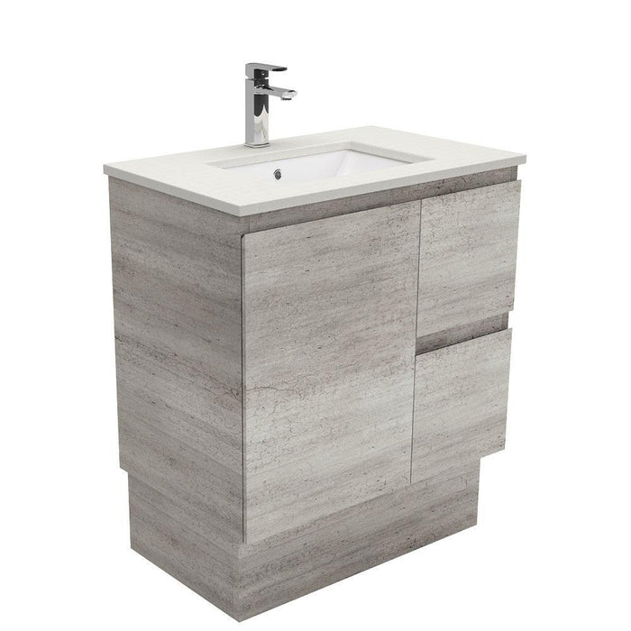 Fienza Edge Industrial 750mm Vanity With Undermounted Stone Top - Ideal Bathroom CentreSA75XKRFreestandingRight Hand DrawersRoman Sand
