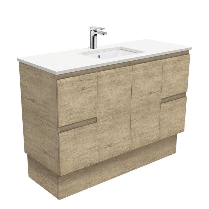 Fienza Edge Scandi Oak 1200mm Vanity With Undermounted Stone Top - Ideal Bathroom CentreSC120SKFreestandingCrystal Pure