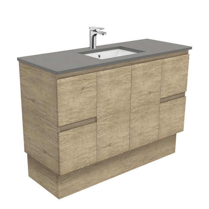 Fienza Edge Scandi Oak 1200mm Vanity With Undermounted Stone Top - Ideal Bathroom CentreSD120SKFreestandingDove Grey
