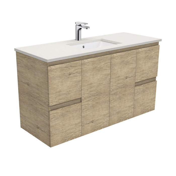 Fienza Edge Scandi Oak 1200mm Vanity With Undermounted Stone Top - Ideal Bathroom CentreSA120SWall HungRoman Sand